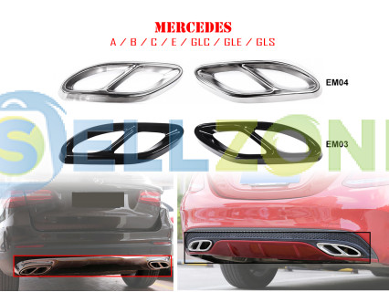 Διπλές μεταλλικές ακροφυσιές εξατμισης για Mercedes A C E GLC - EM03/EM04